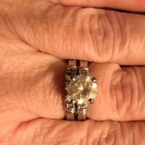 QVC sterling silver platinum clad 2.5 tc set